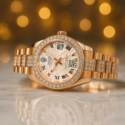 NUEVO Reloj Suizo Deluxe Oro Rosa