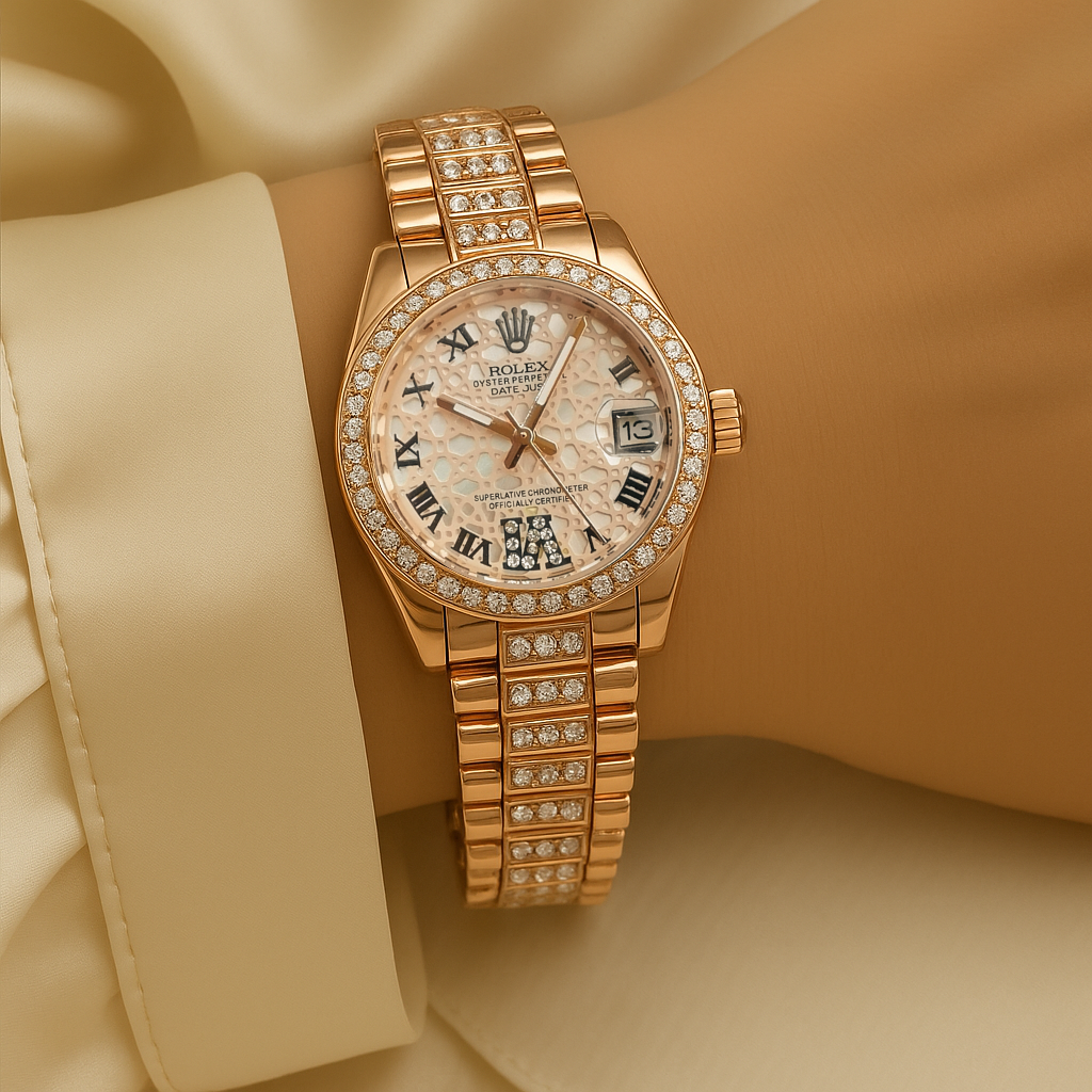 NUEVO Reloj Suizo Deluxe Oro Rosa