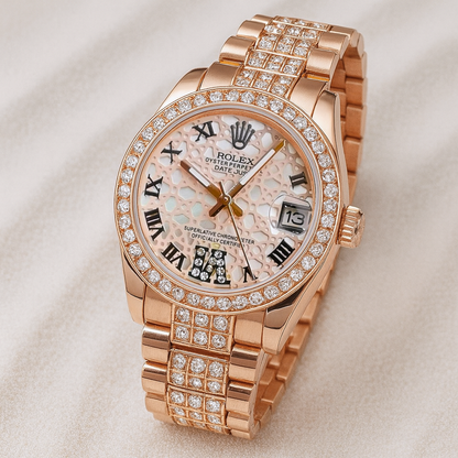 NUEVO Reloj Suizo Deluxe Oro Rosa